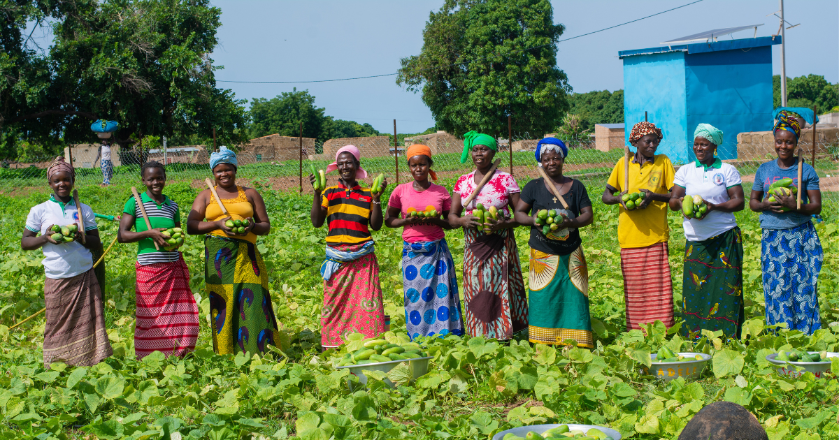 groep vrouwen in een veld in Burkina Faso